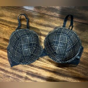 Victoria's Secret Black Push-up Bra with Gold Accents